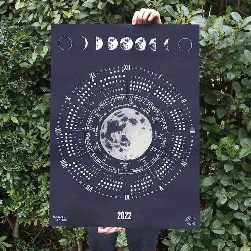 serigrafia calendario lunare 2022